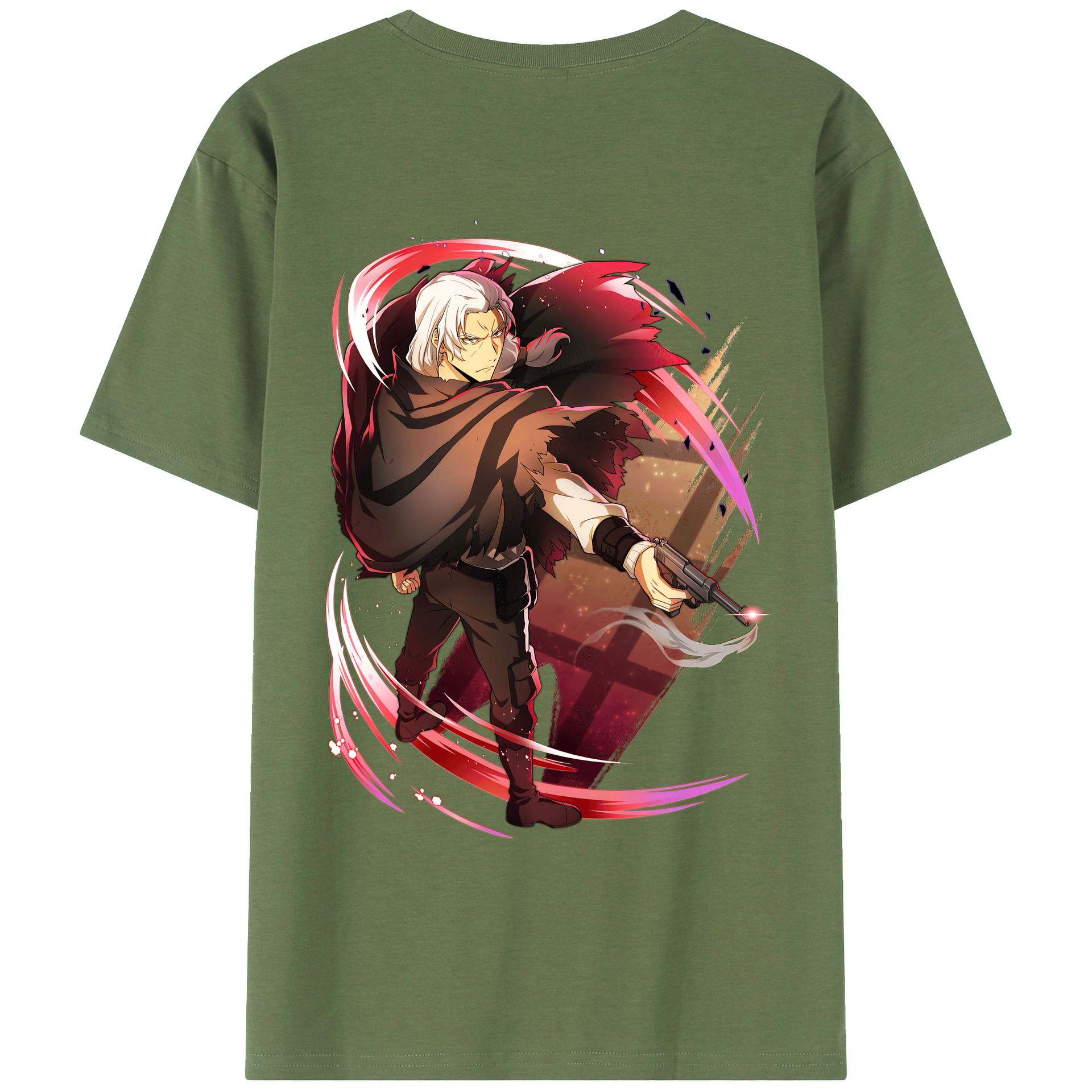 （画像用） 文豪ストレイドッグス Bungo Stray Dogs 綿100％ メンズ半袖Tシャツ（バックプリント） 通気性
